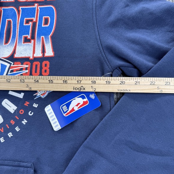 Oklahoma City Thunder Hoodie Mens Small Navy NBA Basketball Fleece Sweatshirt - Picture 4 of 7